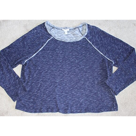 Eileen Fisher - Sweatshirt-Style Plaited Cotton Boxy Top, Chambray Blue, L - Picture 3 of 7